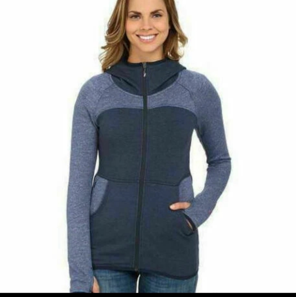 The North Face Women's‎ Harmony Park Full Zip Hood blue pink hood sweatshirt S/P